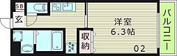 ヴァンスタージュ関目 7階1Kの間取り