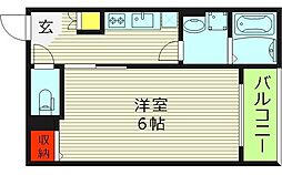 CLOUD放出 1階1Kの間取り