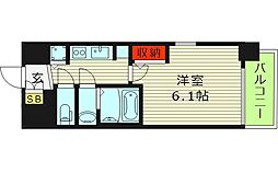 W-STYLE大阪城南 5階1Kの間取り
