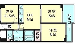 アーバンパーク関目（松屋レジデンス関目） 4階3DKの間取り
