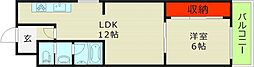 マンション清寿苑 3階1LDKの間取り