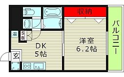 新深江池田マンション 9階1DKの間取り