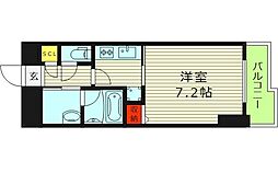 ビエラコート天神橋 8階1Kの間取り