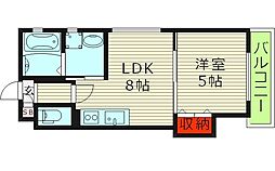 クリエオーレ茨田大宮2 3階1LDKの間取り