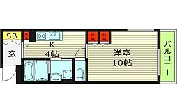 クリエオーレ諸福 3階1Kの間取り