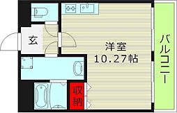 ドリームアサヒ 2階ワンルームの間取り