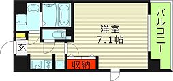 レークス大阪城イースト 3階1Kの間取り