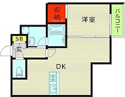 フェブライオ都島本通 7階1DKの間取り