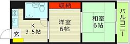 ブルースカイハイツ新森 2階2Kの間取り