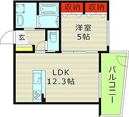 Limoneしぎの 1階1LDKの間取り