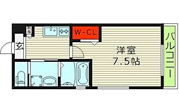 ワコーレヴィータ関目WEST 3階1Kの間取り