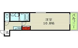 フジパレス城東中央 2階1Kの間取り