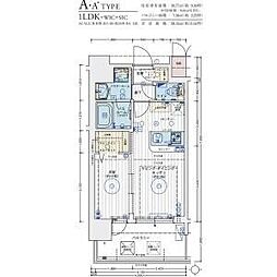 エステムコート難波WEST-SIDEVIIエクシーナ 1LDKの間取図画像