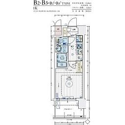 エステムコート難波WEST-SIDEVIIエクシーナ 1Kの間取図画像