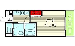 ステリア森ノ宮 1Kの間取図画像