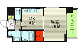 レジュールアッシュ緑橋駅前 1DKの間取図画像