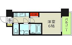 エスリード ザ・フォルテス大阪 1Kの間取図画像