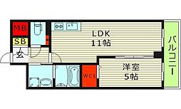 VITA荒本 1LDKの間取図画像