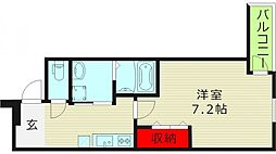 フジパレス都島御幸町5番館 1Kの間取図画像