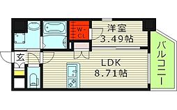 サムティ京橋Clear 1LDKの間取図画像