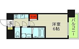 エスリード ザ・イーストレジデンス大阪城 1Kの間取図画像