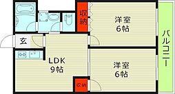 ホワイトハイツ 2LDKの間取図画像