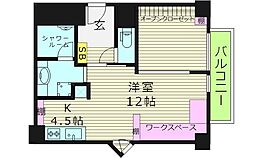 日商岩井京橋ハイツ 1Kの間取図画像
