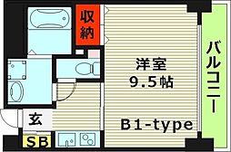 ウィスタリア京橋 1Kの間取図画像