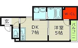 フジパレス新喜多2番館 1DKの間取図画像