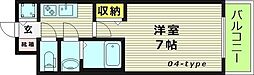 クレアート大阪トゥールビヨン 1Kの間取図画像