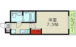 No77HANATEN001 1Kの間取図画像
