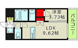 新築Lu・RaRa諸口 1LDKの間取図画像