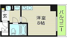 ペペル善源寺 ワンルームの間取図画像