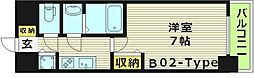 プレサンス水都OKAWA 1Kの間取図画像