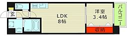 Mv.IMP大阪放出 1LDKの間取図画像
