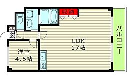 メゾンエスポアール 1LDKの間取図画像