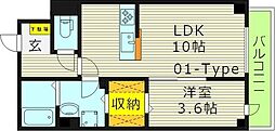 カデンツァ 1LDKの間取図画像