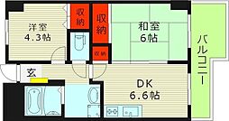 グラン・ピア中央 2DKの間取図画像