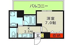 Lavart森ノ宮 1Kの間取図画像