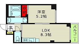 ラフィーネ高倉 1LDKの間取図画像