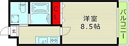 JPレジデンス大阪城東 1Kの間取図画像