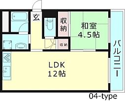 杉本ビル 1LDKの間取図画像