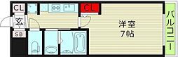 Luxe大阪城南 1Kの間取図画像