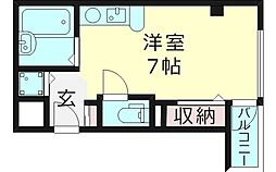 セレブコート京橋 ワンルームの間取図画像