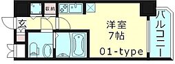 Sレジデンス野江 ワンルームの間取図画像