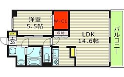 ゲートレジデンス鶴見緑地 1LDKの間取図画像