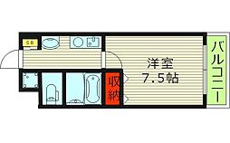 ルフォン今里 1Kの間取図画像