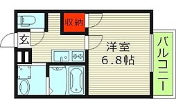 フジパレス今福西1番館 1Kの間取図画像