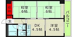 ホワイトハイツ 3DKの間取図画像