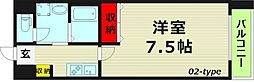 WENS大阪城北 1Kの間取図画像